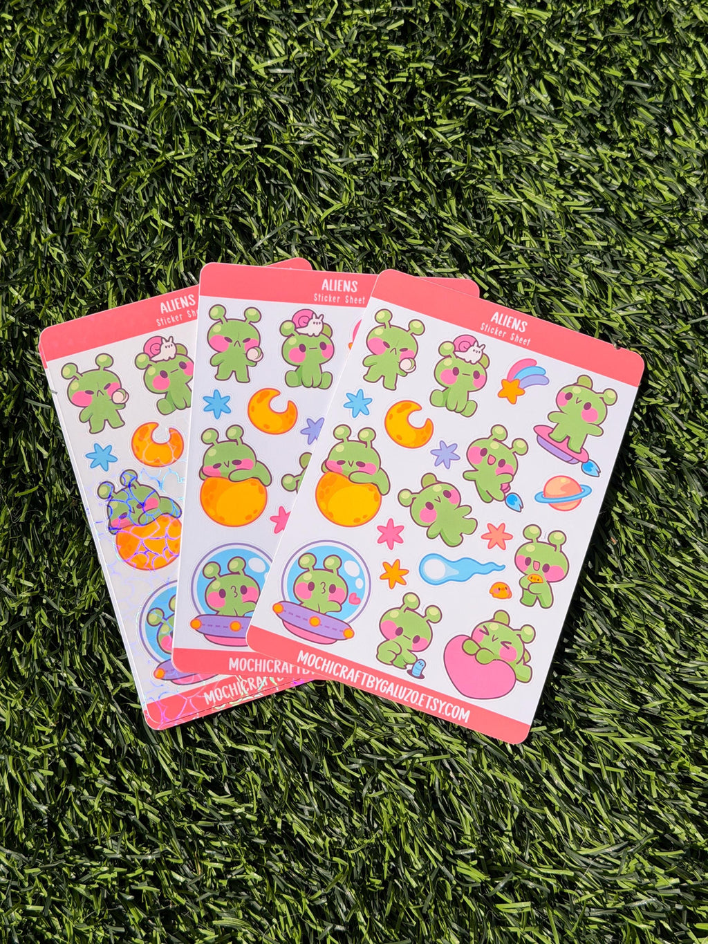Aliens | Scrapbooking | Sticker Sheet | Kiss Cut