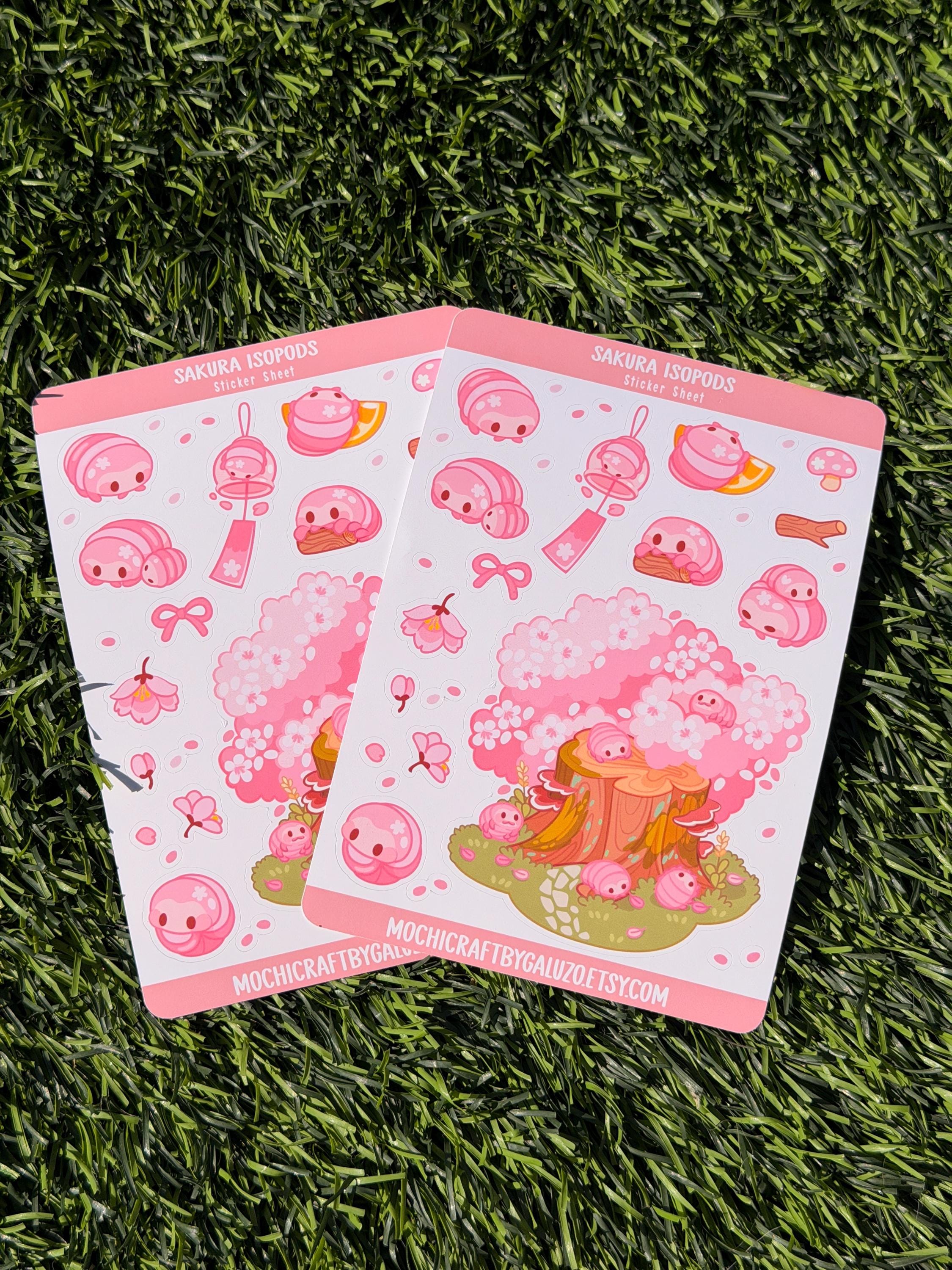 Sakura Isopods | Scrapbooking | Sticker Sheet | Kiss Cut