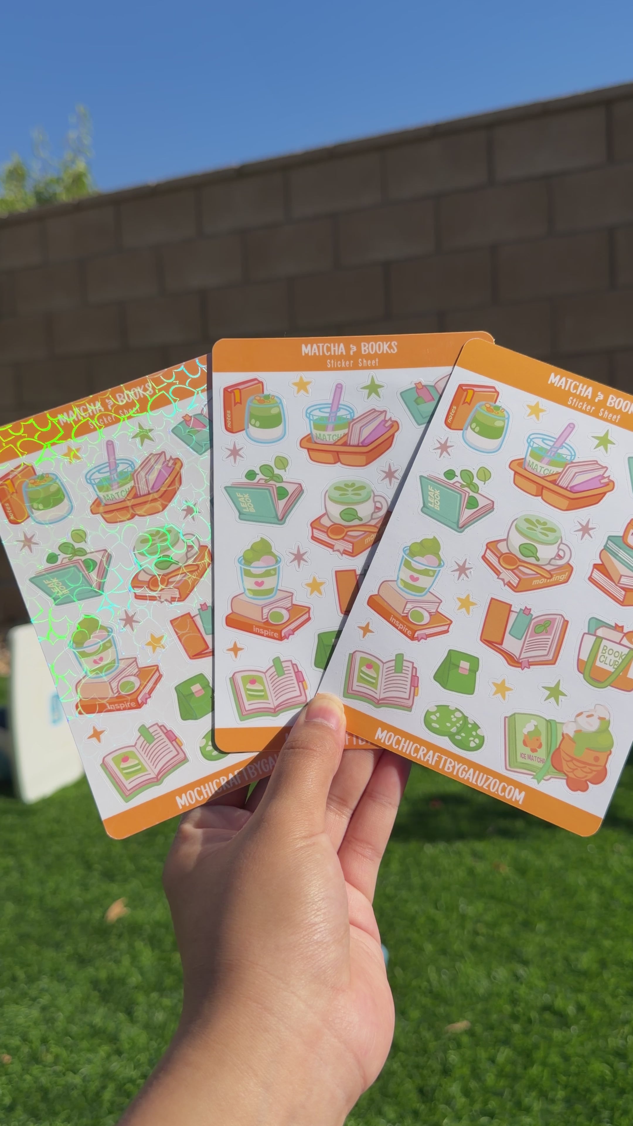 Matcha & Books | Scrapbooking | Sticker Sheet | Kiss Cut